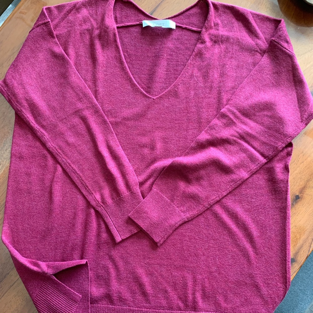 Wine colored soft sweater.